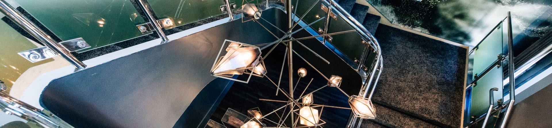 A view of the hotel staircase at The Gwen.