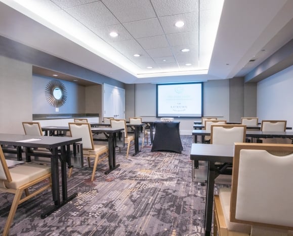A meeting room at The Gwen in downtown Chicago.