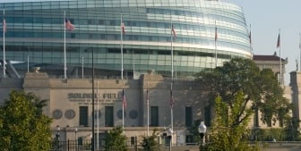 Front on view of Soldier Field